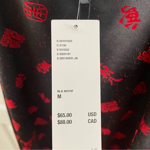 URBAN OUTFITTERS Motel Mini Bodycon Dress Black and Red motif, Size MEDIUM - Picture 4 of 4